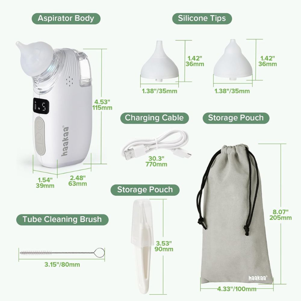 2-in-1 Electric Baby Nasal Aspirator with Sprayer – Haakaa Middle East