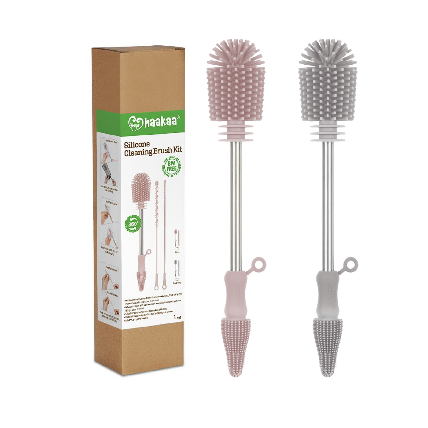 Double Ended Silicone Bottle Brush – Haakaa Middle East